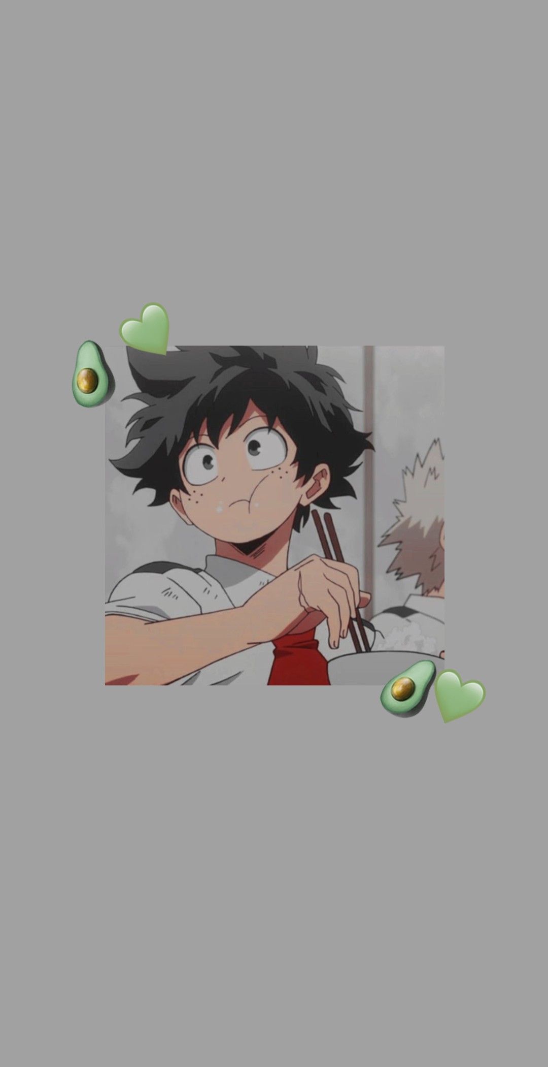 Izuku Midoriya, My Hero Academia, Grauer Hintergrund, Minimalistisch, Anime, Sperrbildschirm