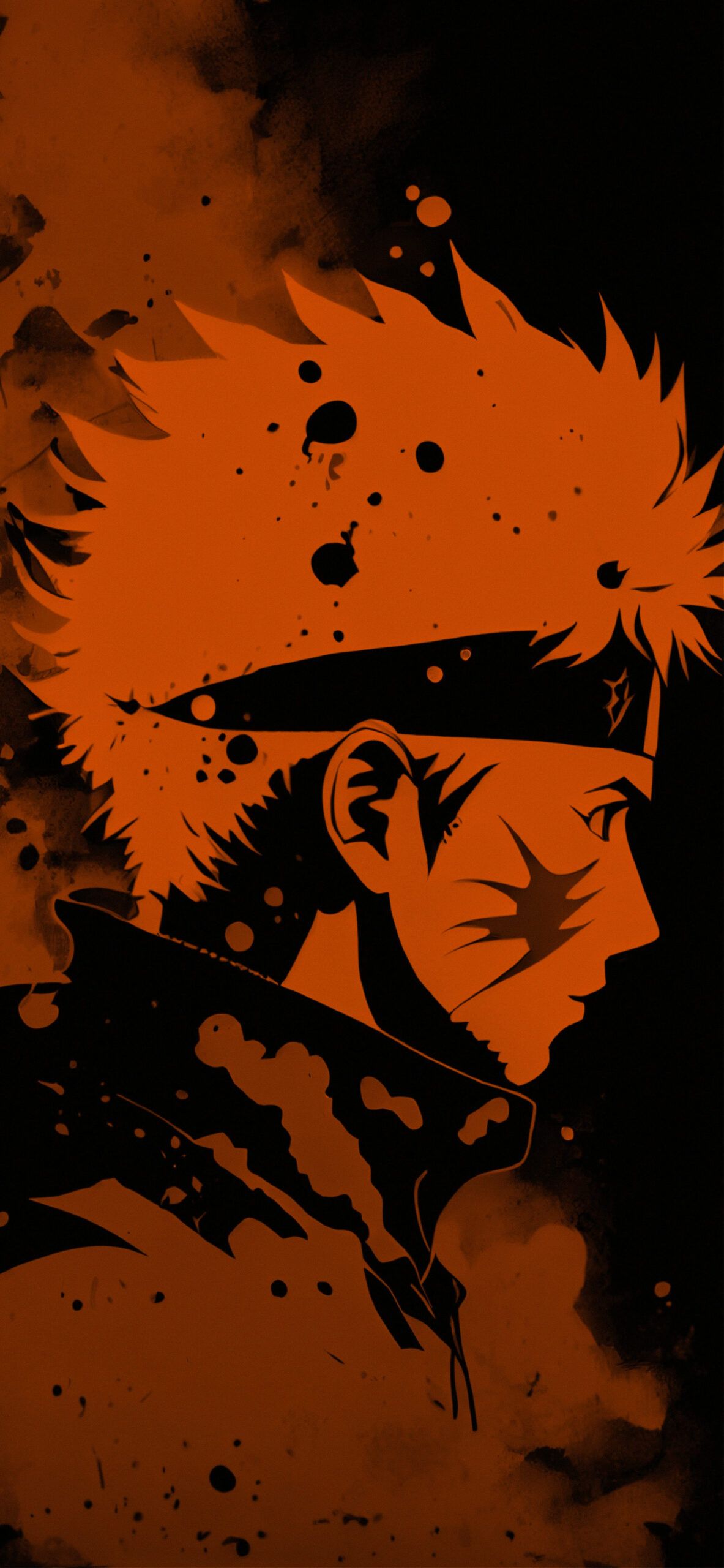Naruto Uzumaki, Silhouette, Orange, Schwarz, Full HD, Hintergrundbild fürs Handy