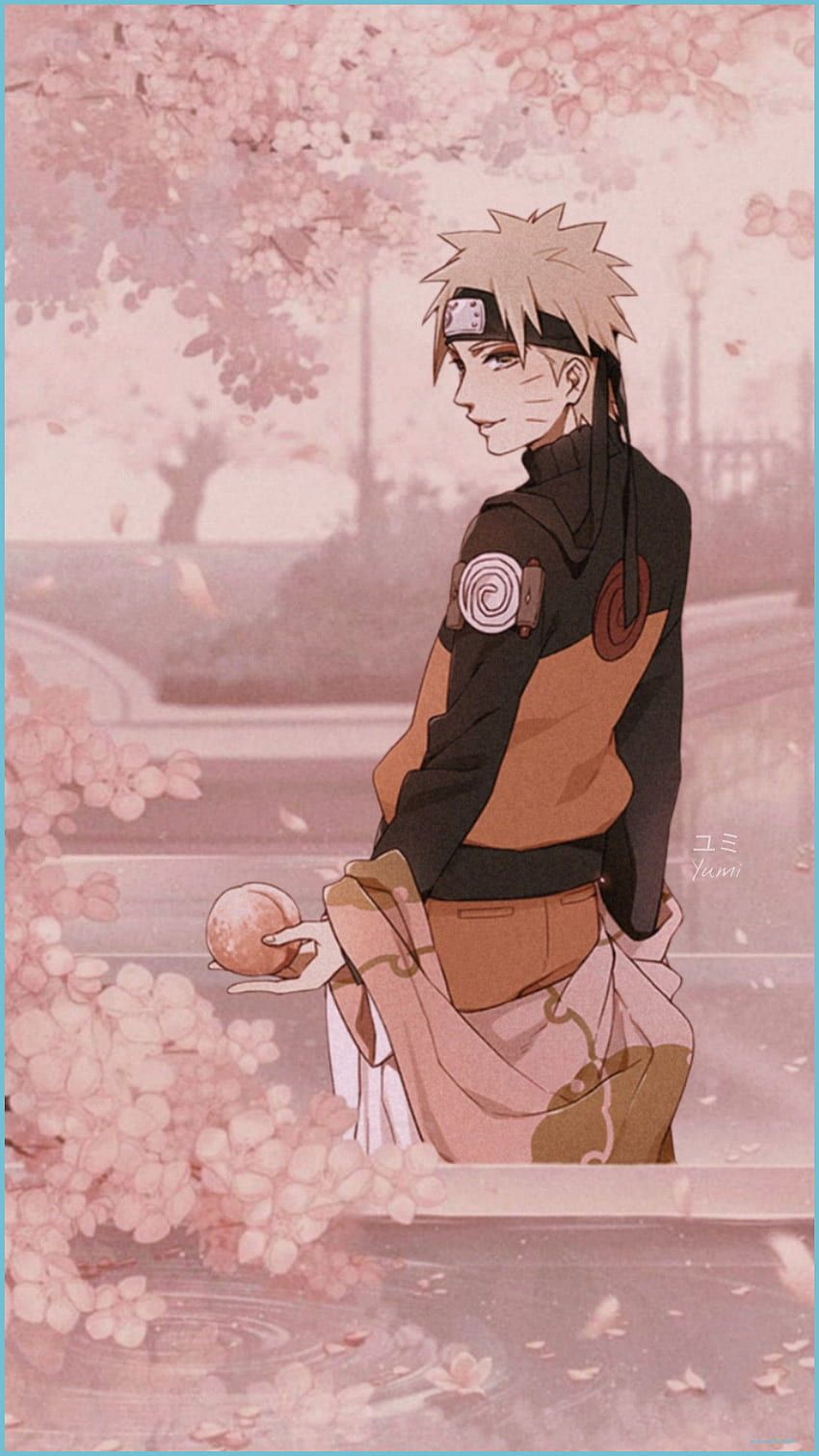 Naruto Uzumaki, Kirschblüten, Rosa, Ästhetik, HD, Hintergrundbild fürs Handy