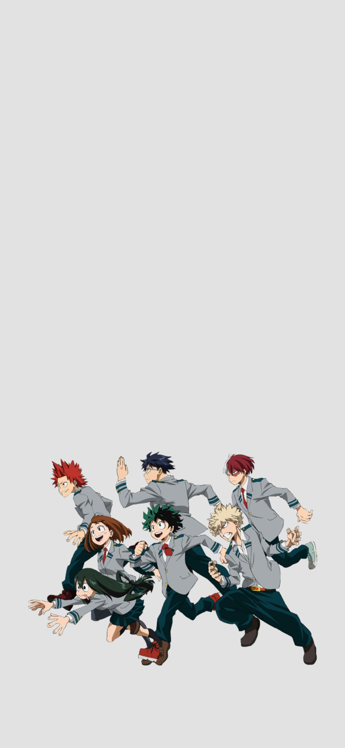 Izuku Midoriya, Katsuki Bakugo, Shoto Todoroki, My Hero Academia, Chibi, Weißer Hintergrund, Sperrbildschirm