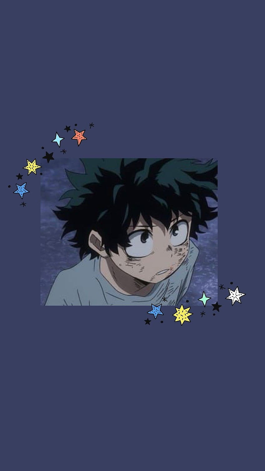 Izuku Midoriya, My Hero Academia, Sterne, Dunkelblauer Hintergrund, Minimalistisch, Sperrbildschirm