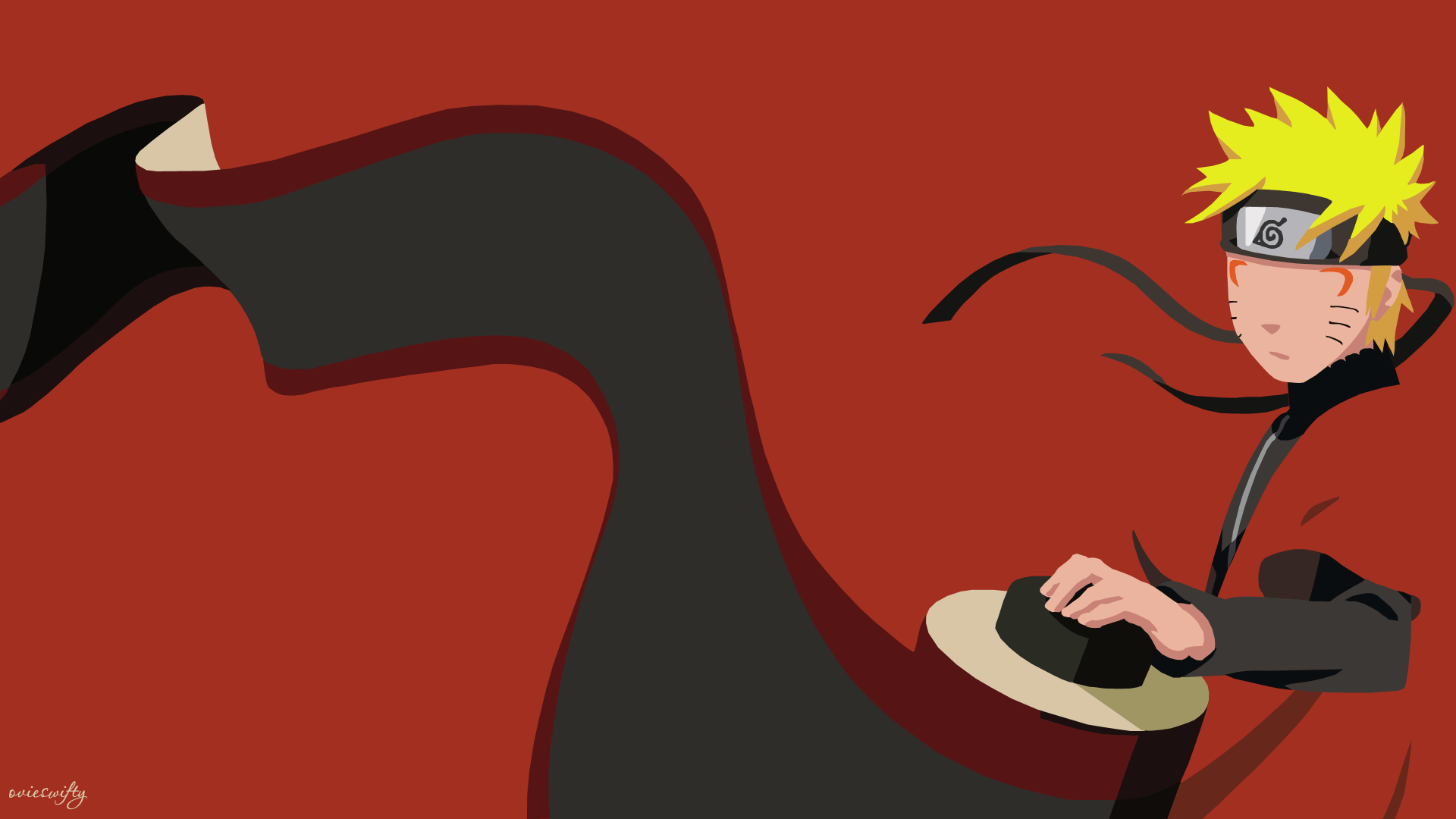 Naruto Uzumaki, Akatsuki, Mantel, Roter Hintergrund, Vektorgrafik, Full HD Wallpaper