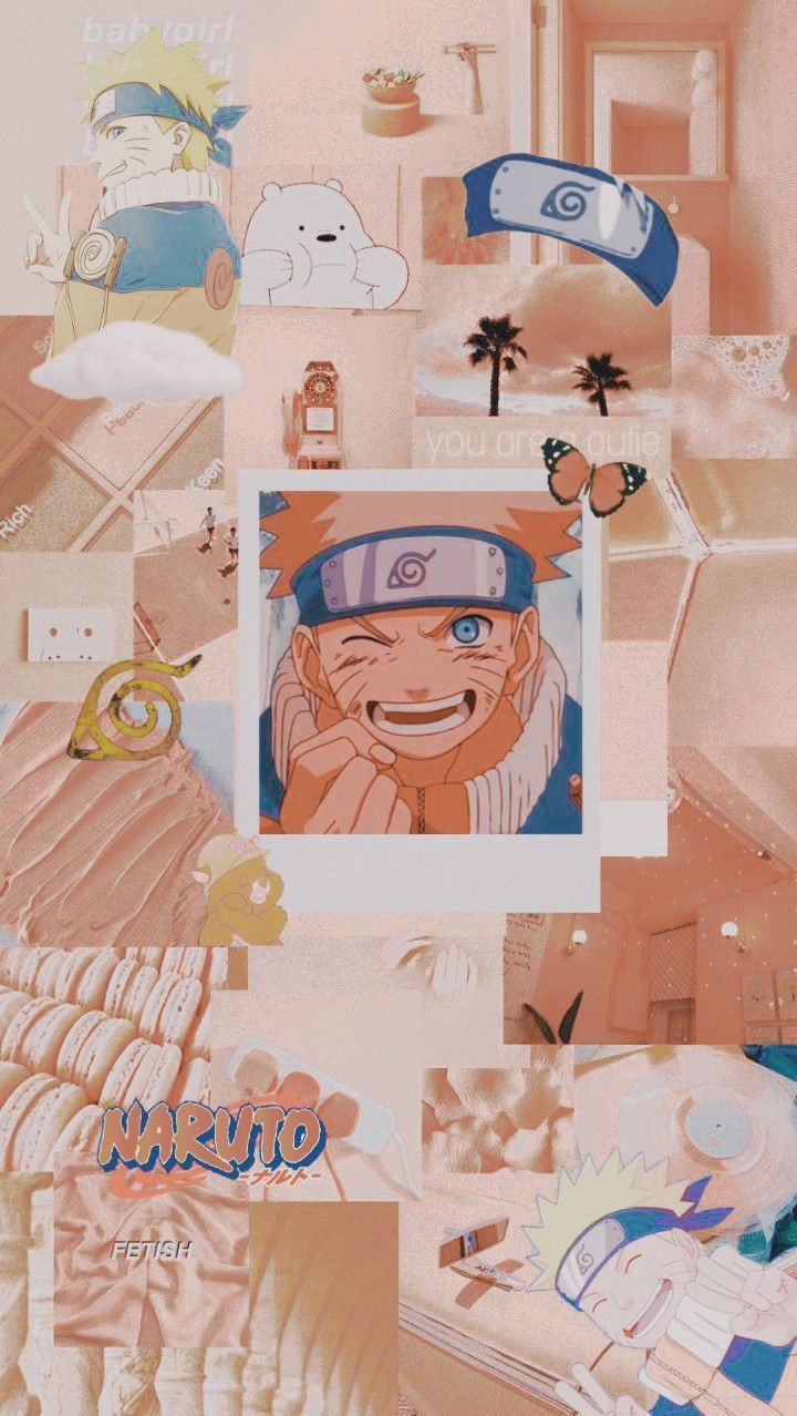 Naruto Uzumaki, Collage, Pastellfarben, Ästhetik, HD, Sperrbildschirm fürs iPhone