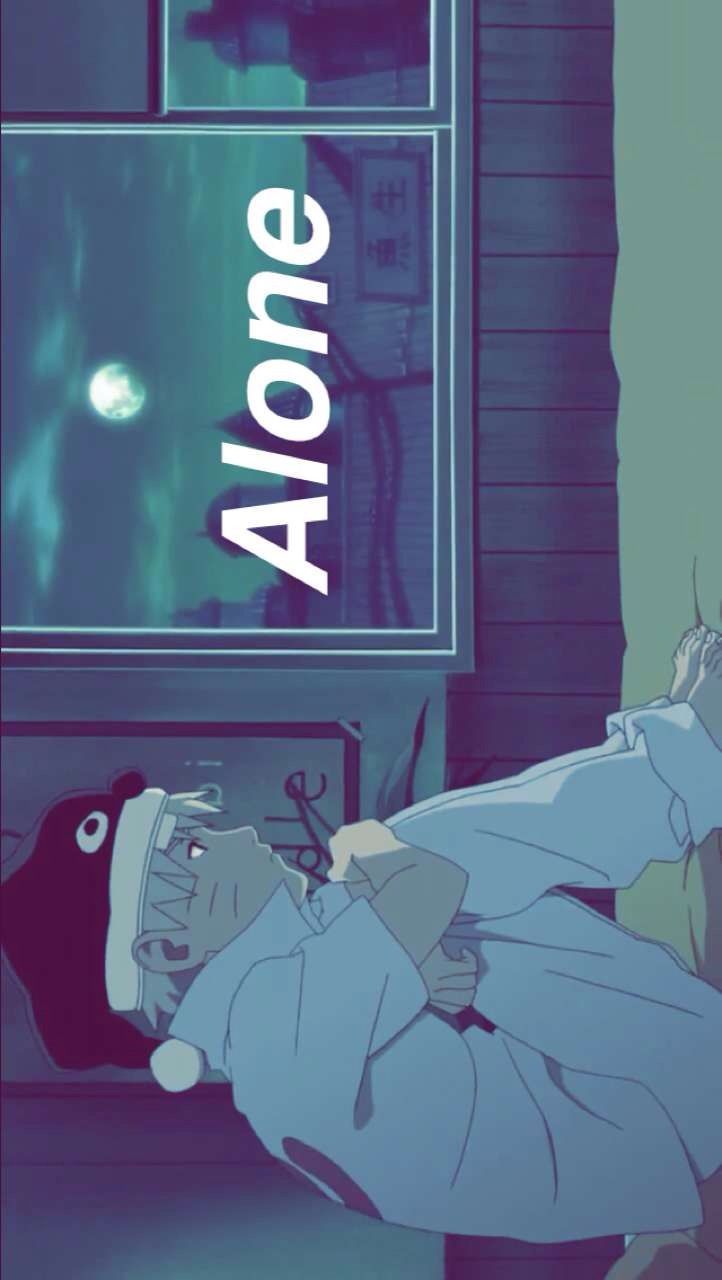 Naruto Uzumaki, Alone, Melancholie, Türkis, HD, Hintergrundbild fürs Handy