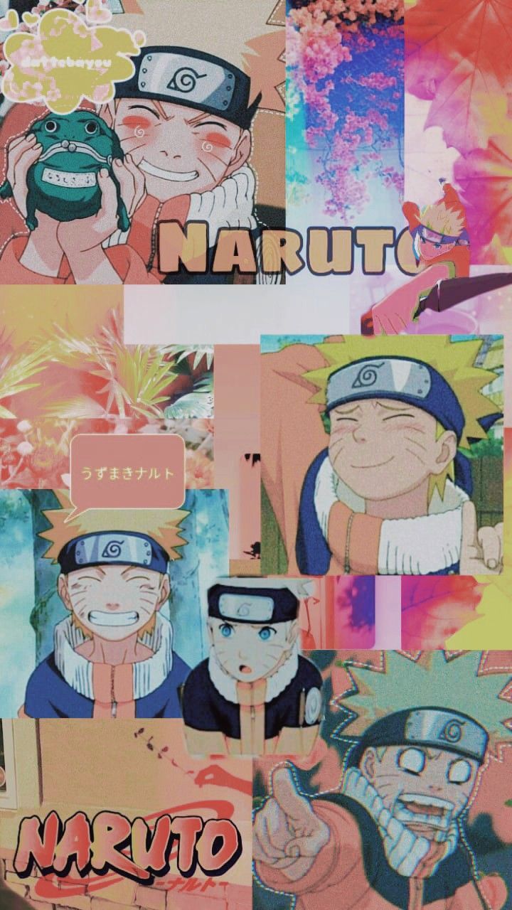 Naruto Uzumaki, Naruto-Logo, Collage, Bunt, HD, Sperrbildschirm fürs iPhone