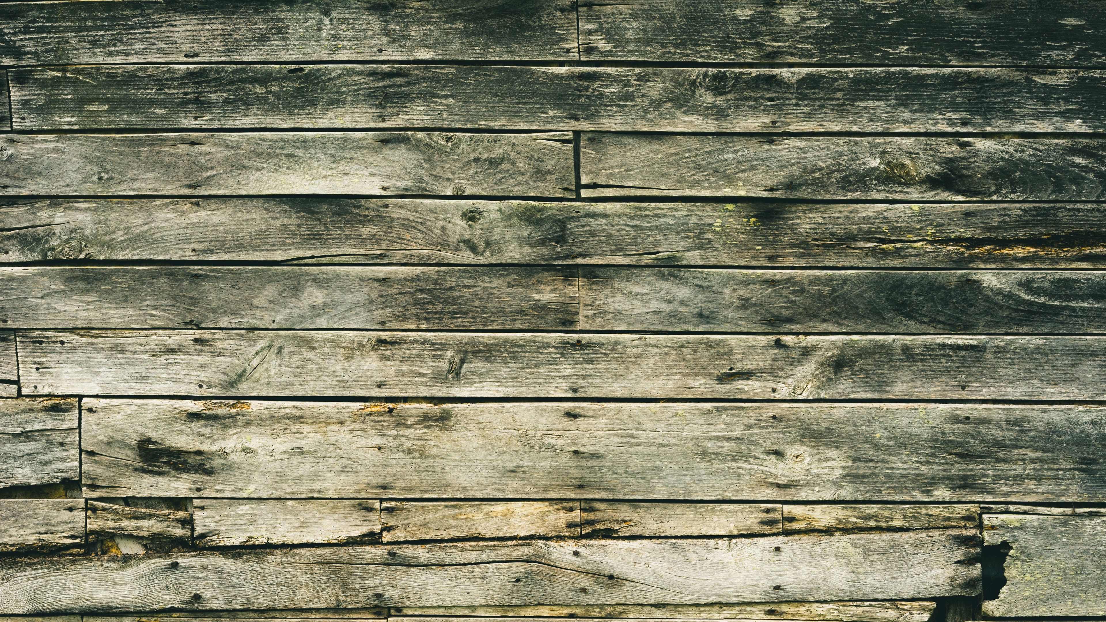 Verwittertes Holz, Grünlich, Holzbretter, Horizontale Dielen, Rustikal, 4K, PC-Hintergrundbild