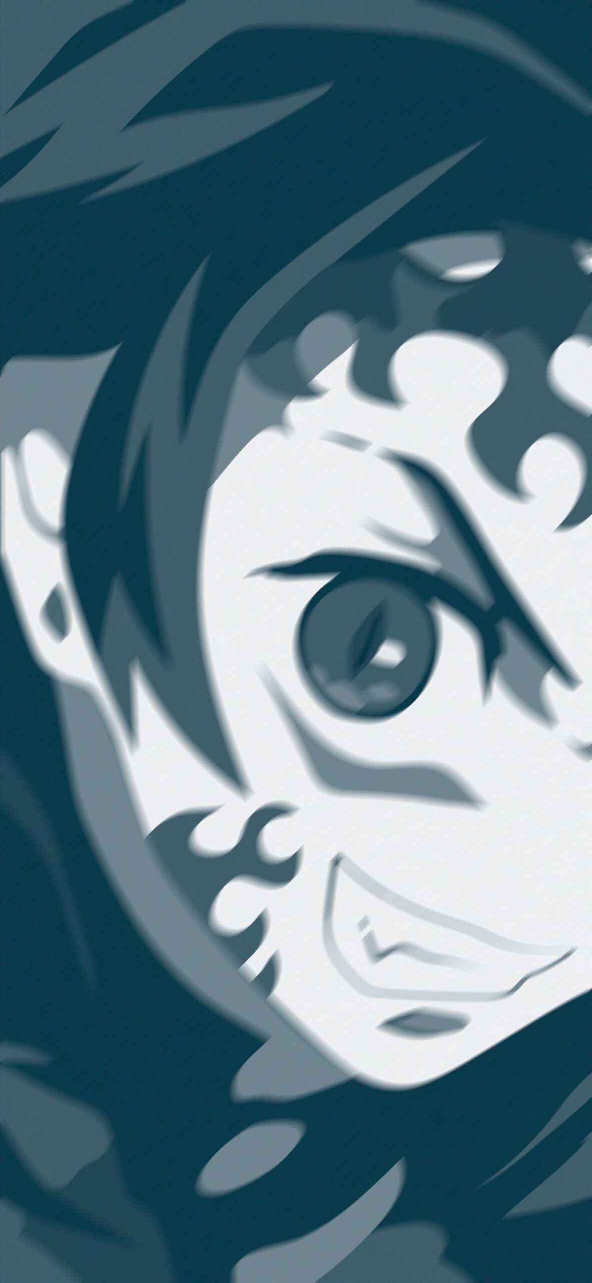 Tanjiro Kamado, Demon Slayer, Nahaufnahme, Manga-Stil, Petrol, Full HD, Handy-Hintergrundbild