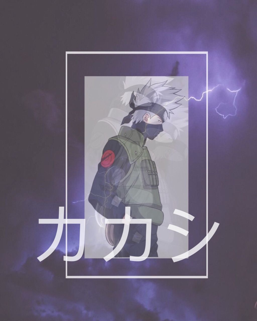 Kakashi Hatake, Katakana, Lila, Blitz, Hintergrundbild für iPad und Tablet
