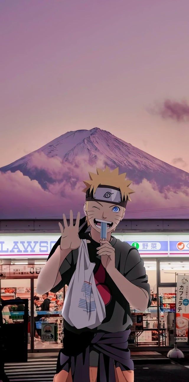 Naruto Uzumaki, Fuji, Supermarkt, Abend, Hochformat, Hintergrundbild fürs Smartphone