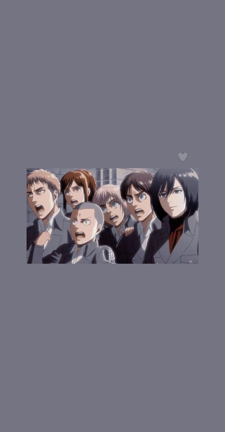 Attack on Titan, 104. Trainingskorps, Gruppe, Grau, Minimalistisch, HD, Handy-Hintergrundbild
