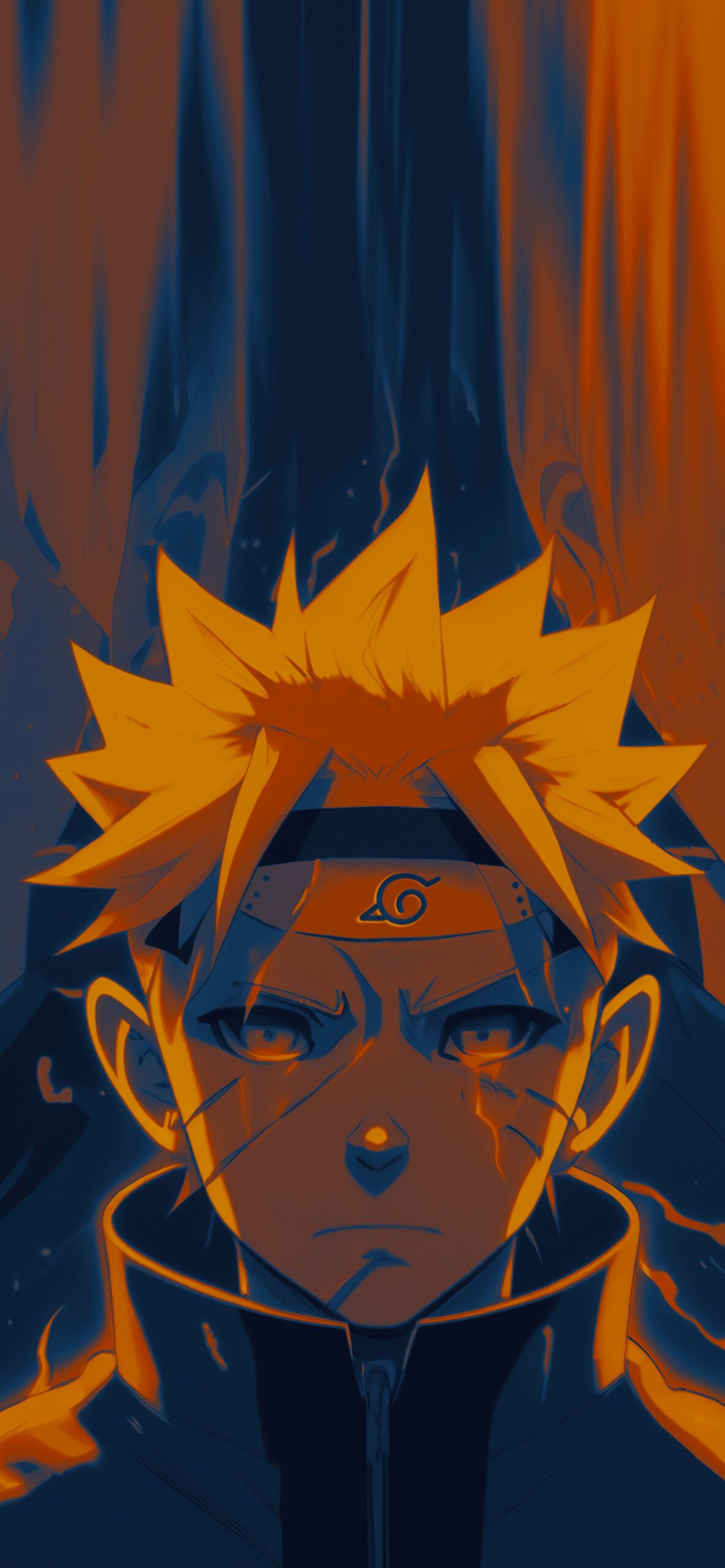 Naruto Uzumaki, Orange, Dunkelblau, Nahaufnahme, Full HD, Hintergrundbild fürs Handy