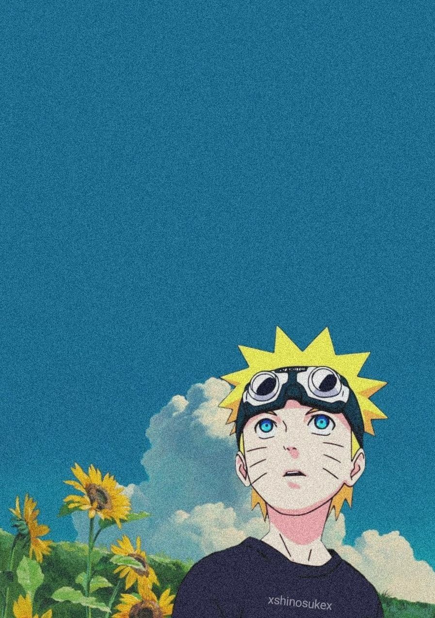 Naruto Uzumaki, Schutzbrille, Sonnenblumen, Kindheit, HD, Hintergrundbild fürs Tablet