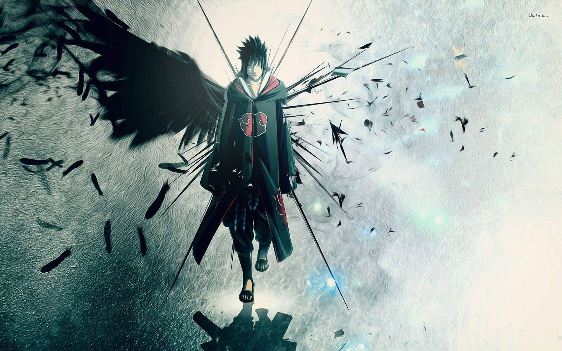 Itachi Uchiha, Akatsuki, Krähen, Dunkle Flügel, 16:10, Full-HD-Hintergrundbild für den Desktop