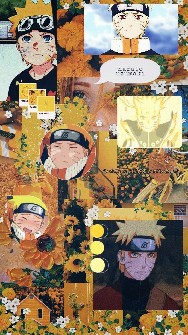 Naruto Uzumaki, Collage, Gelb, Ästhetik, HD, Sperrbildschirm fürs iPhone