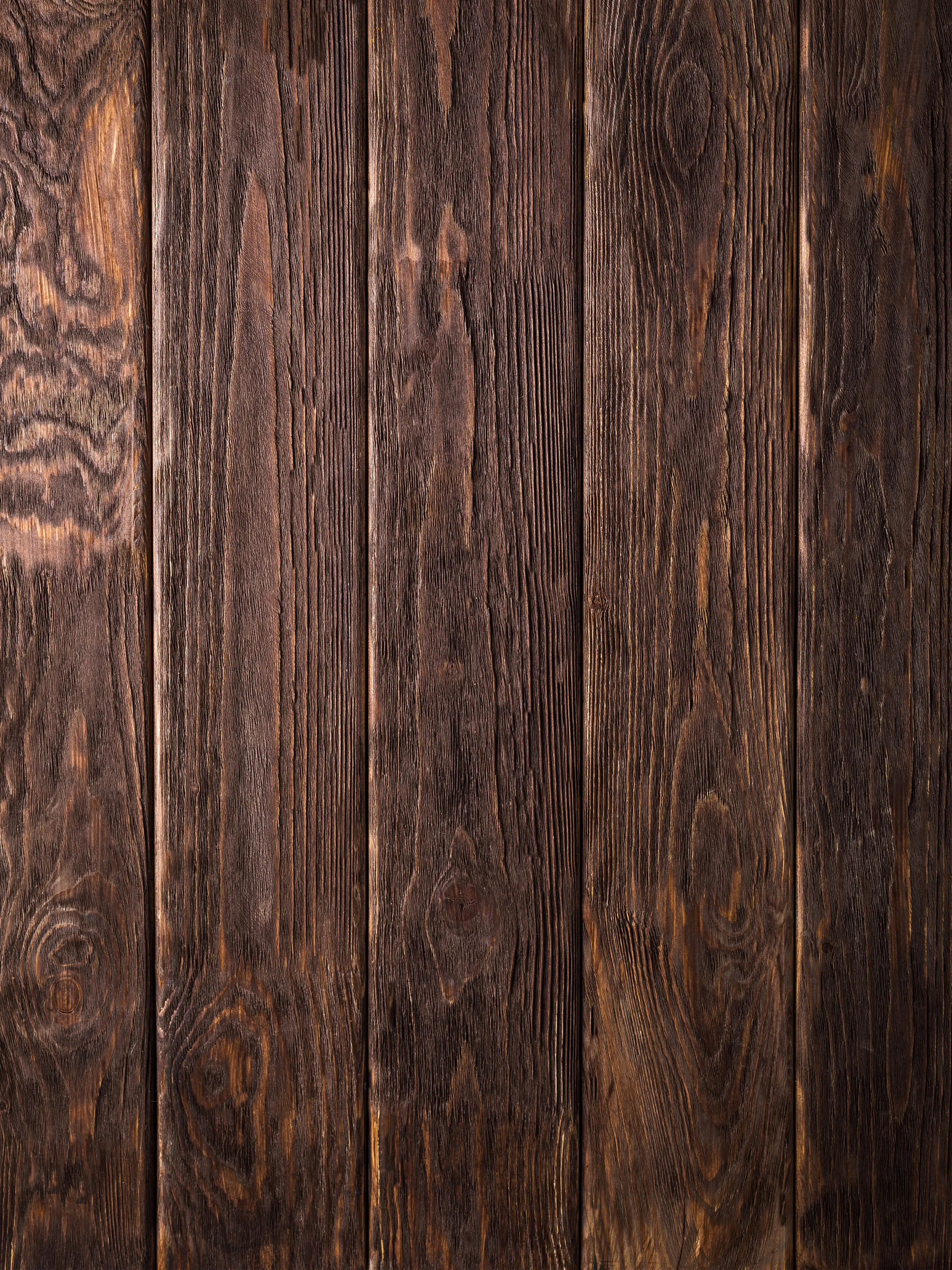 Dunkelbraunes Holz, Vertikale Dielen, Holzbretter, Holzmaserung, Holztextur, Tablet-Hintergrundbild