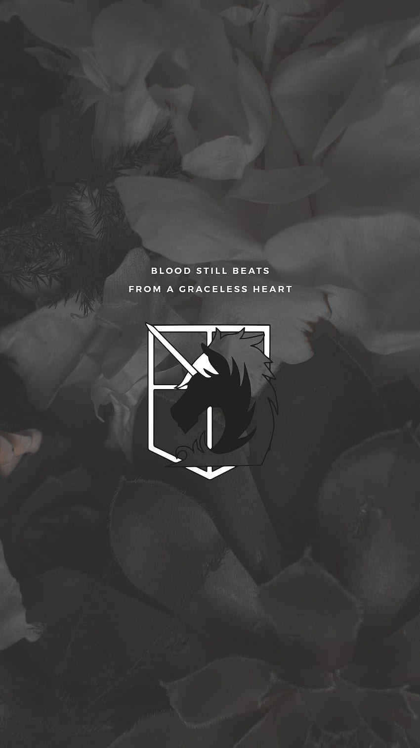 Attack on Titan, Flügel der Freiheit, Emblem, Grau, Minimalistisch, HD, Handy-Hintergrund