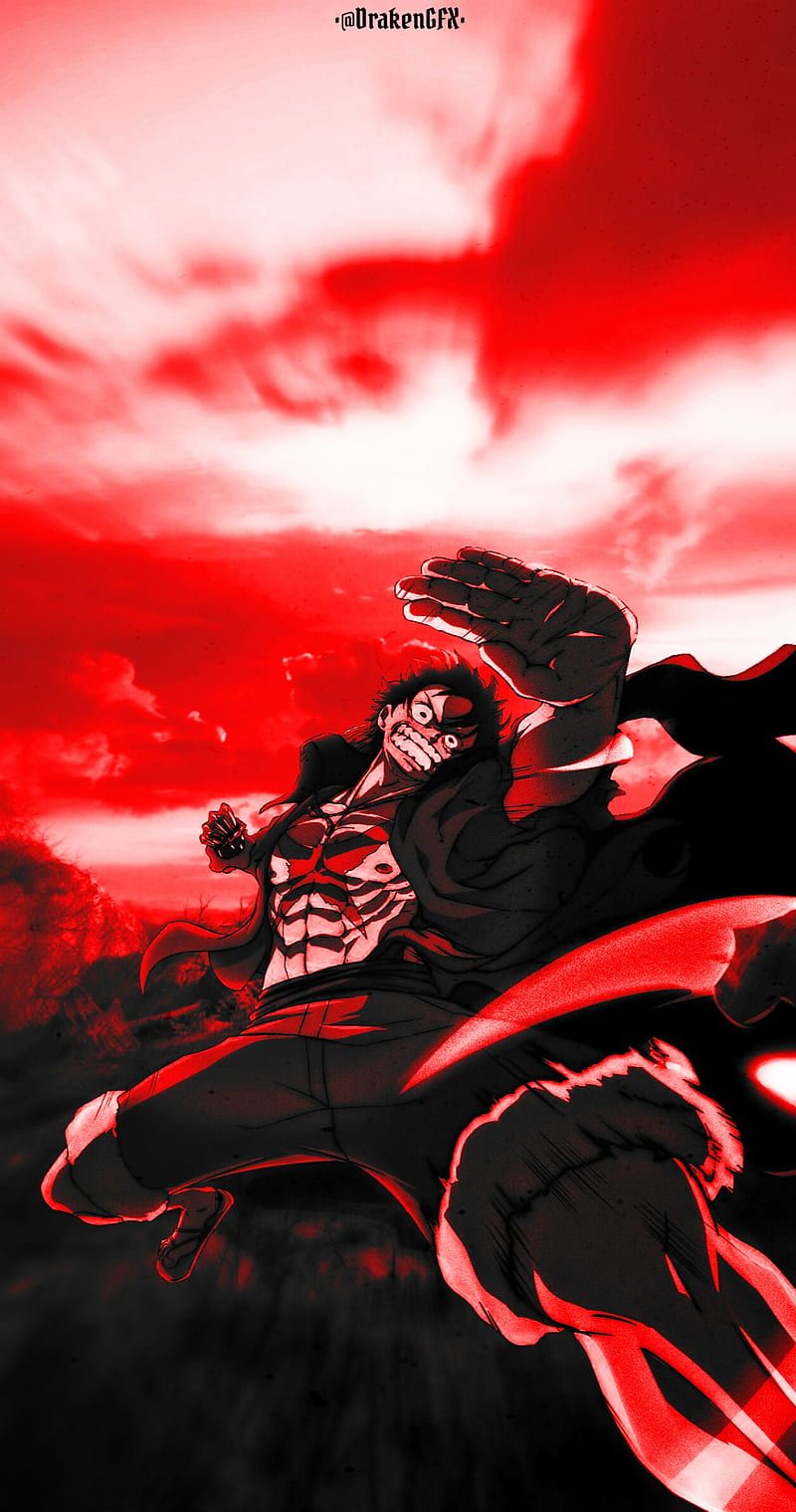 Monkey D. Ruffy, One Piece, Rot, Silhouette, Dunkel, HD, Sperrbildschirm fürs iPhone