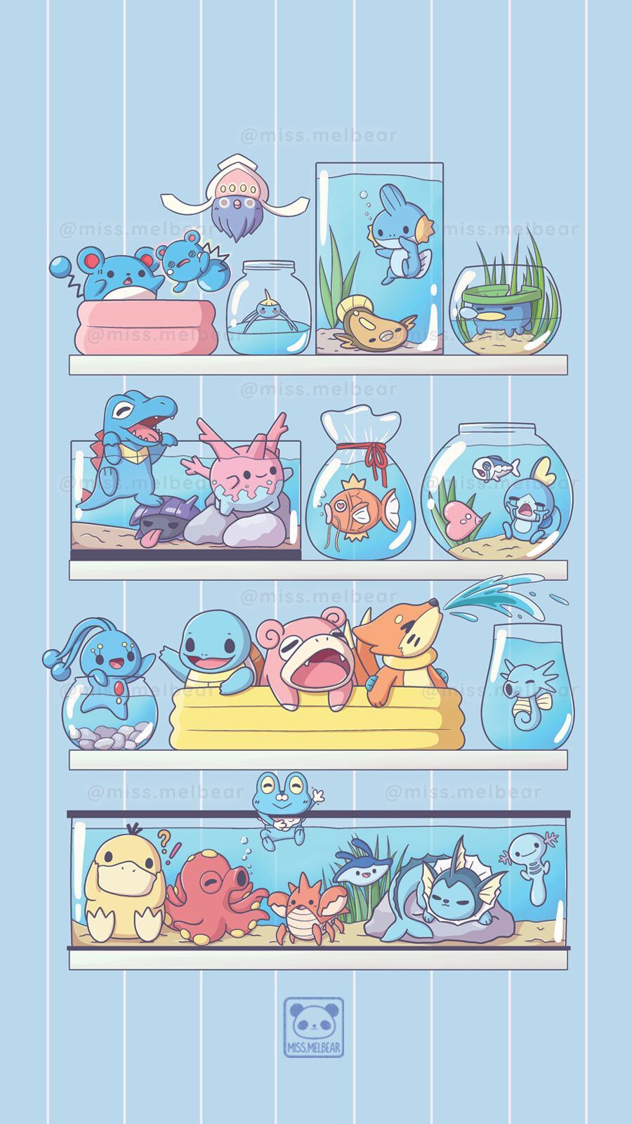 Pokémon, Regal, Aquarium, Wasser-Pokémon, Hellblau, Hintergrundbild für iPhone und Android