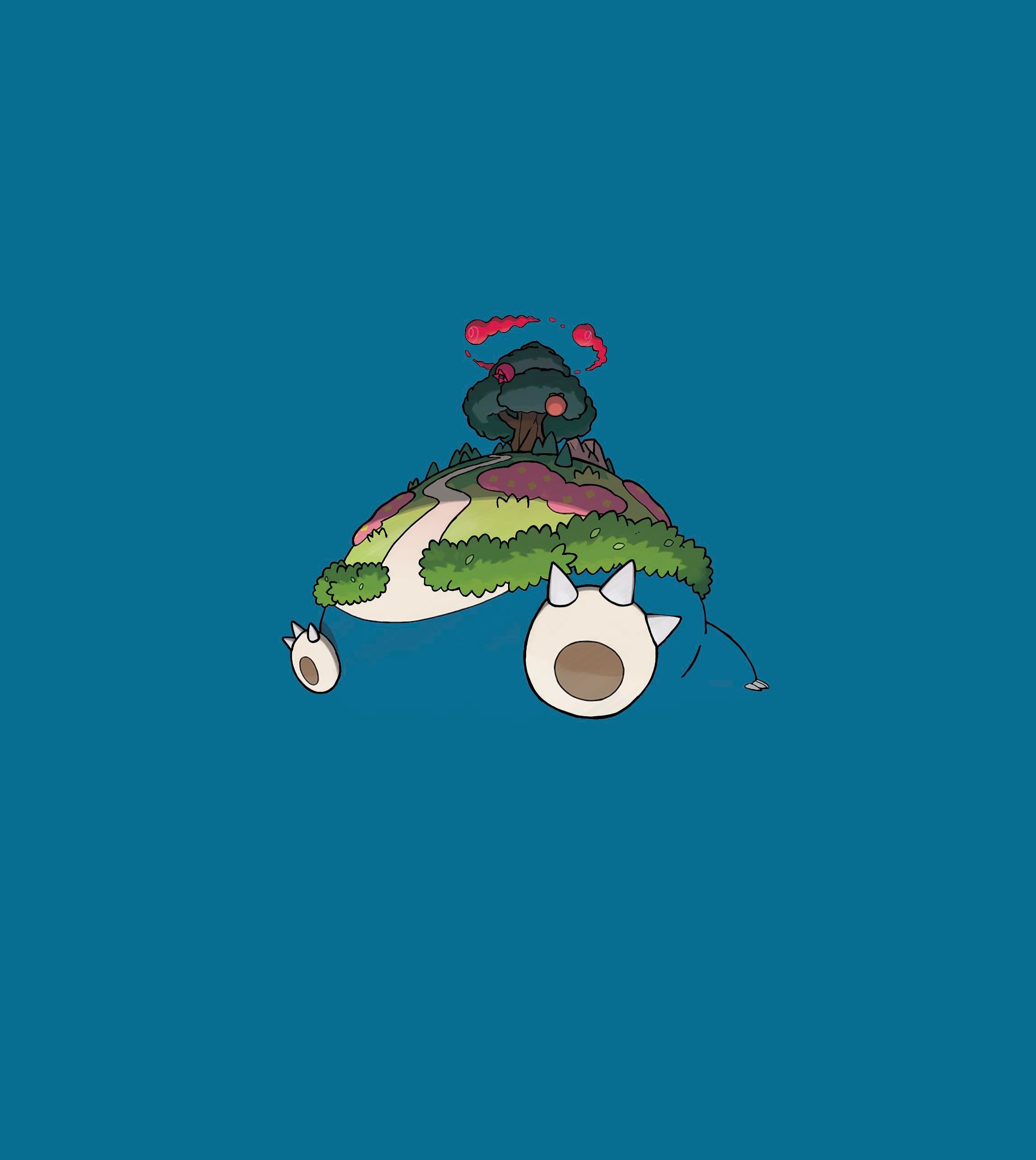 Relaxo, Pokémon, Schlafen, Petrol, Minimalistisch, Hintergrundbild für iPad und Tablet