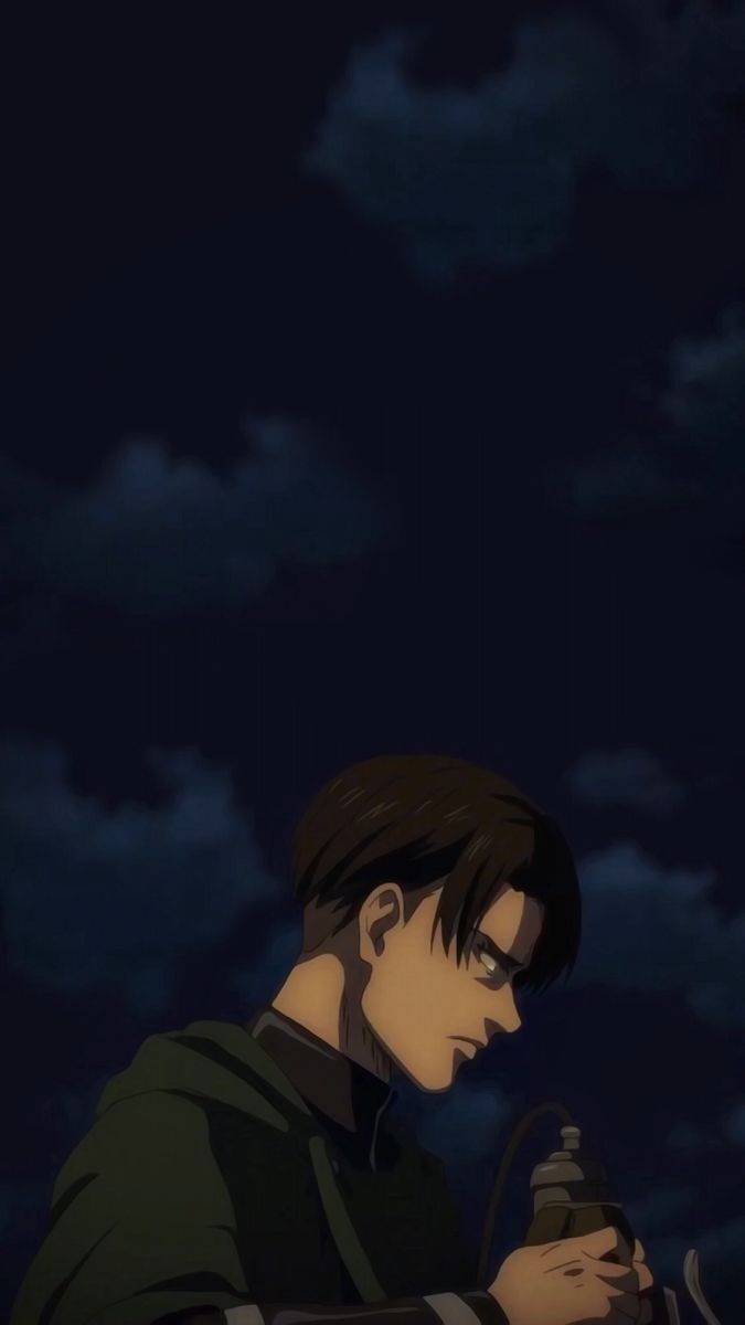 Levi Ackerman, Attack on Titan, Nacht, Wolken, Dunkelblau, Android-Hintergrundbild
