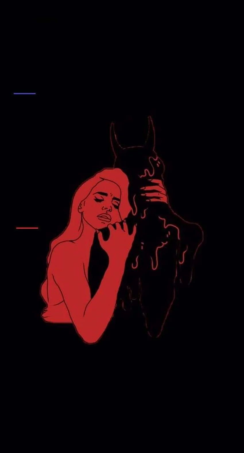 Frau, Rote Silhouette, Illustration, Schwarzer Hintergrund, Minimalismus, Sperrbildschirm fürs iPhone