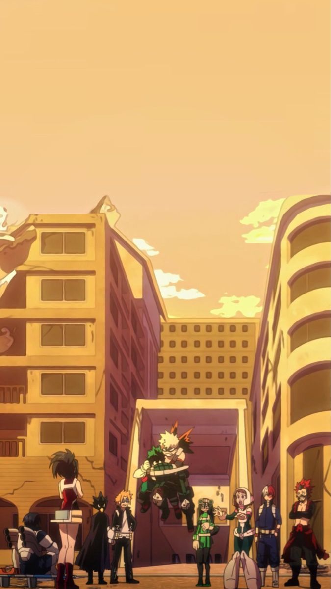 Klasse 1-A, My Hero Academia, Stadt, Sonnenuntergang, Gruppe, Hintergrundbild fürs Handy