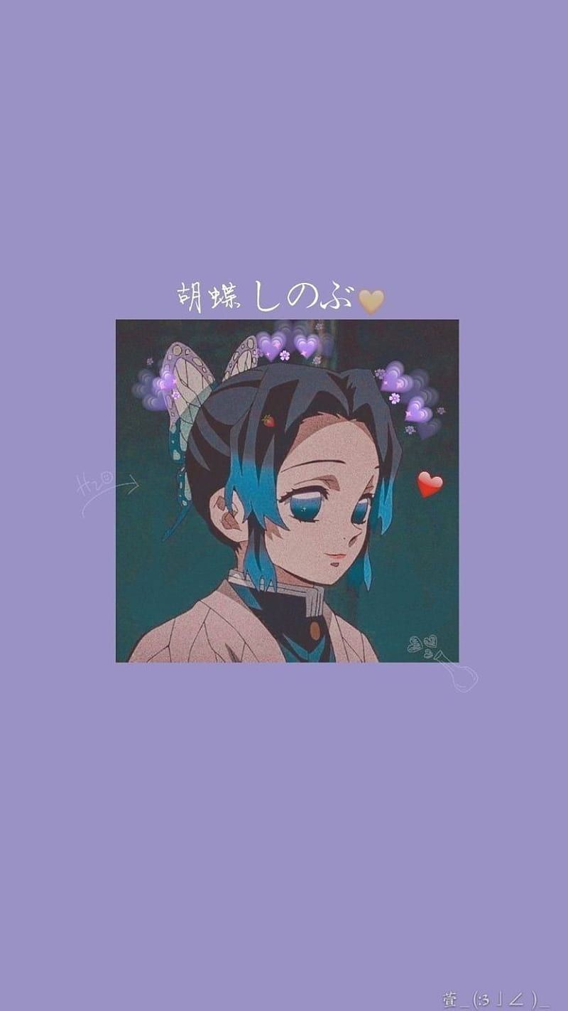 Shinobu Kocho, Demon Slayer, Lavendel, Minimalistisch, HD, Hintergrundbild fürs Handy