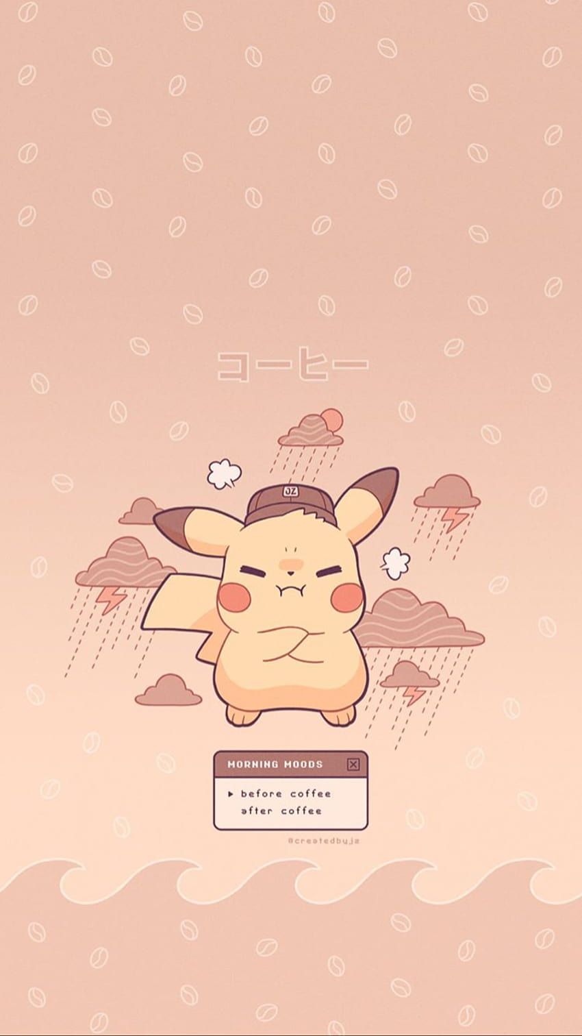 Pikachu, Pokémon, Pastellrosa, Japanischer Stil, Wolken, Android-Hintergrundbild