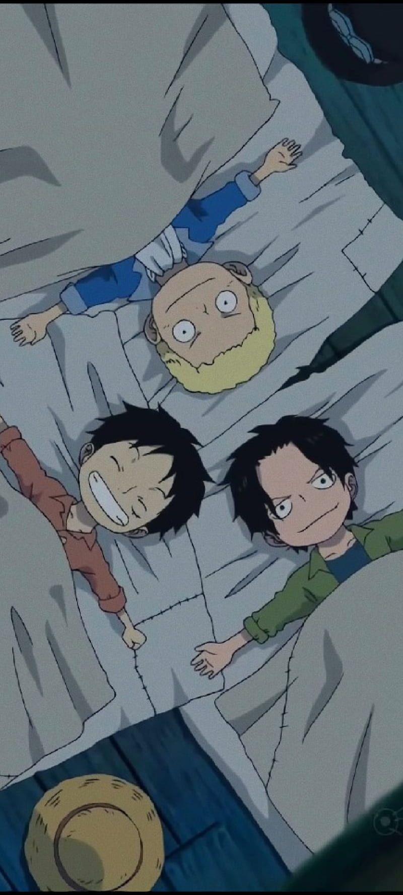 Monkey D. Ruffy, Portgas D. Ace, Sabo, One Piece, Kindheit, Schlafen, Sperrbildschirm fürs iPhone