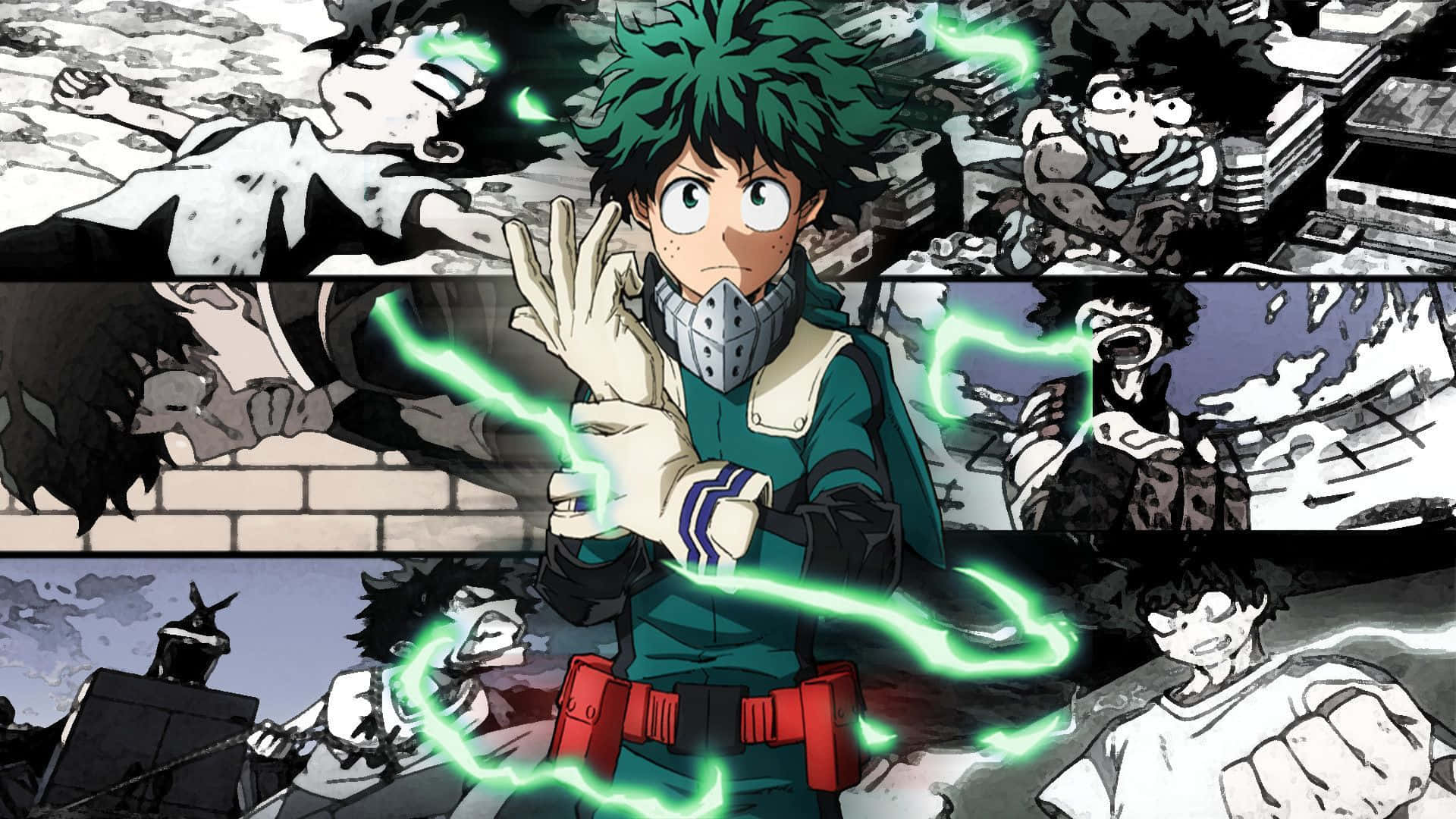 Izuku Midoriya, My Hero Academia, One For All, Manga, Blitze, Full HD, Desktop-Hintergrund