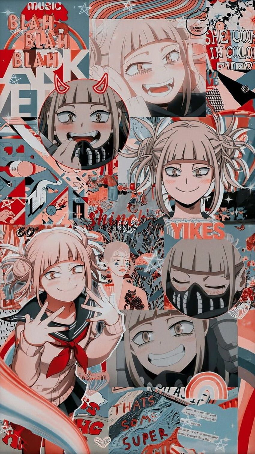 Himiko Toga, My Hero Academia, Collage, Schurkin, Rot, HD, Hintergrundbild fürs Handy