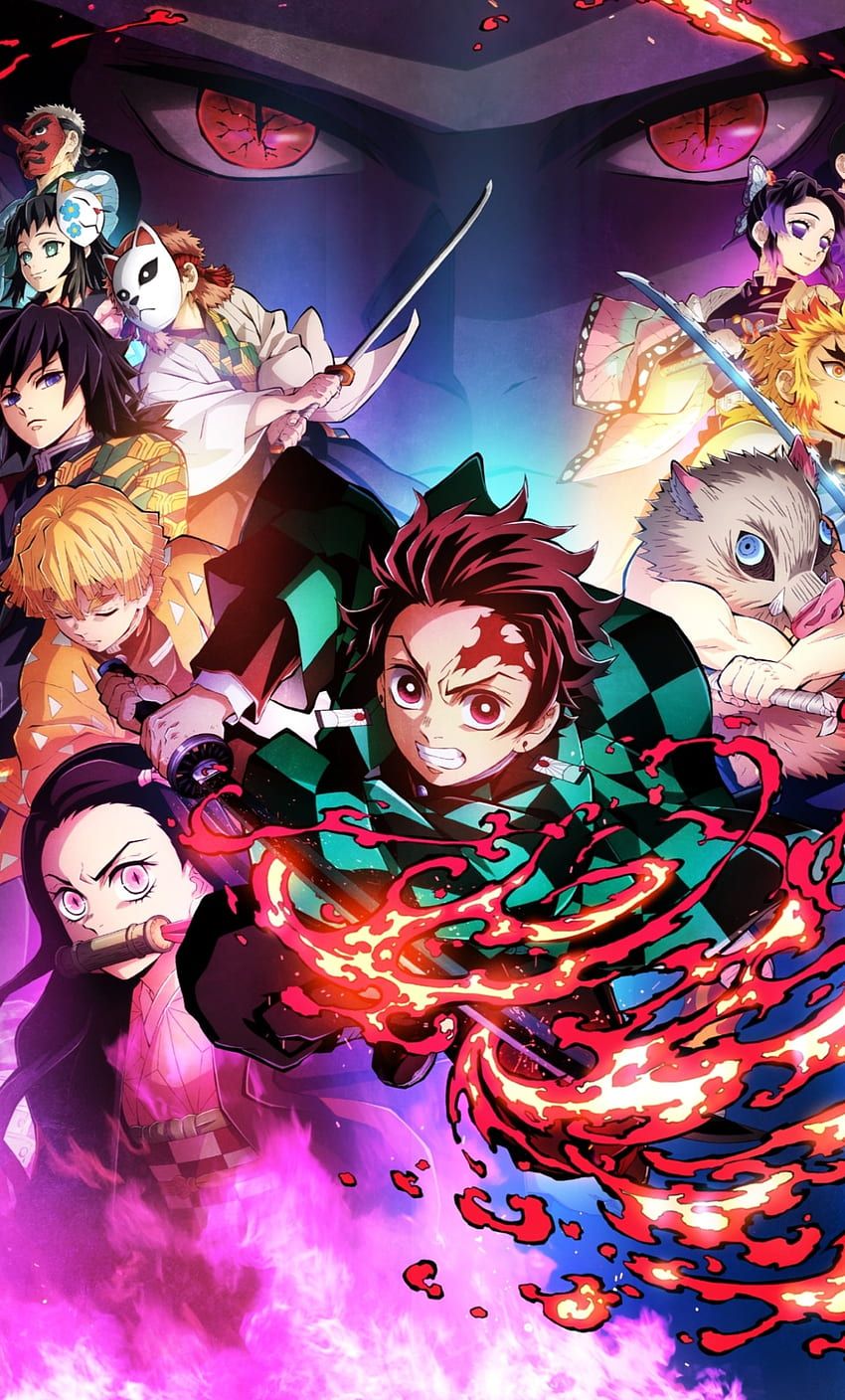 Demon Slayer: Kimetsu no Yaiba, Tanjiro Kamado, Nezuko Kamado, Zenitsu Agatsuma, Inosuke Hashibira, Poster, Sperrbildschirm