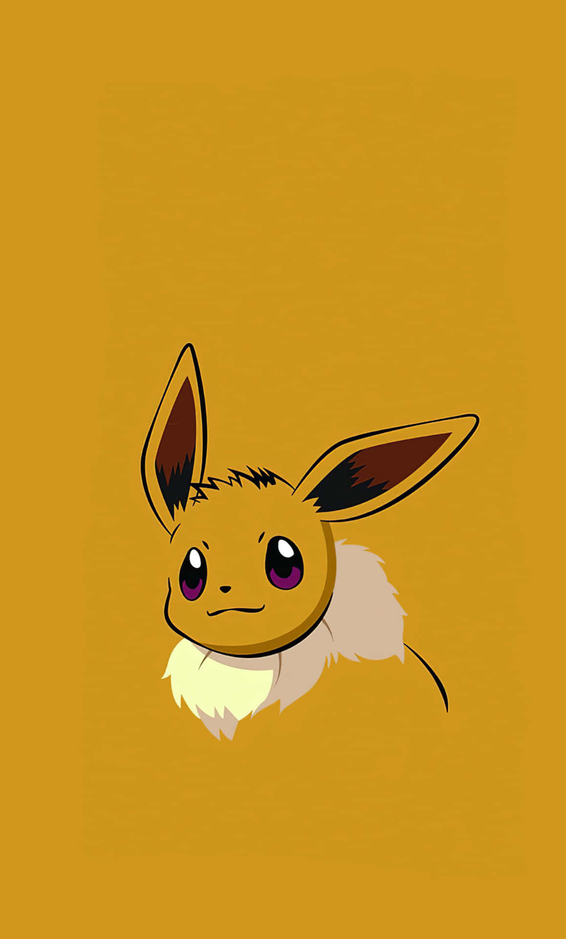 Evoli, Pokémon, Ocker, Minimalistisch, Full HD, Hintergrundbild fürs Handy