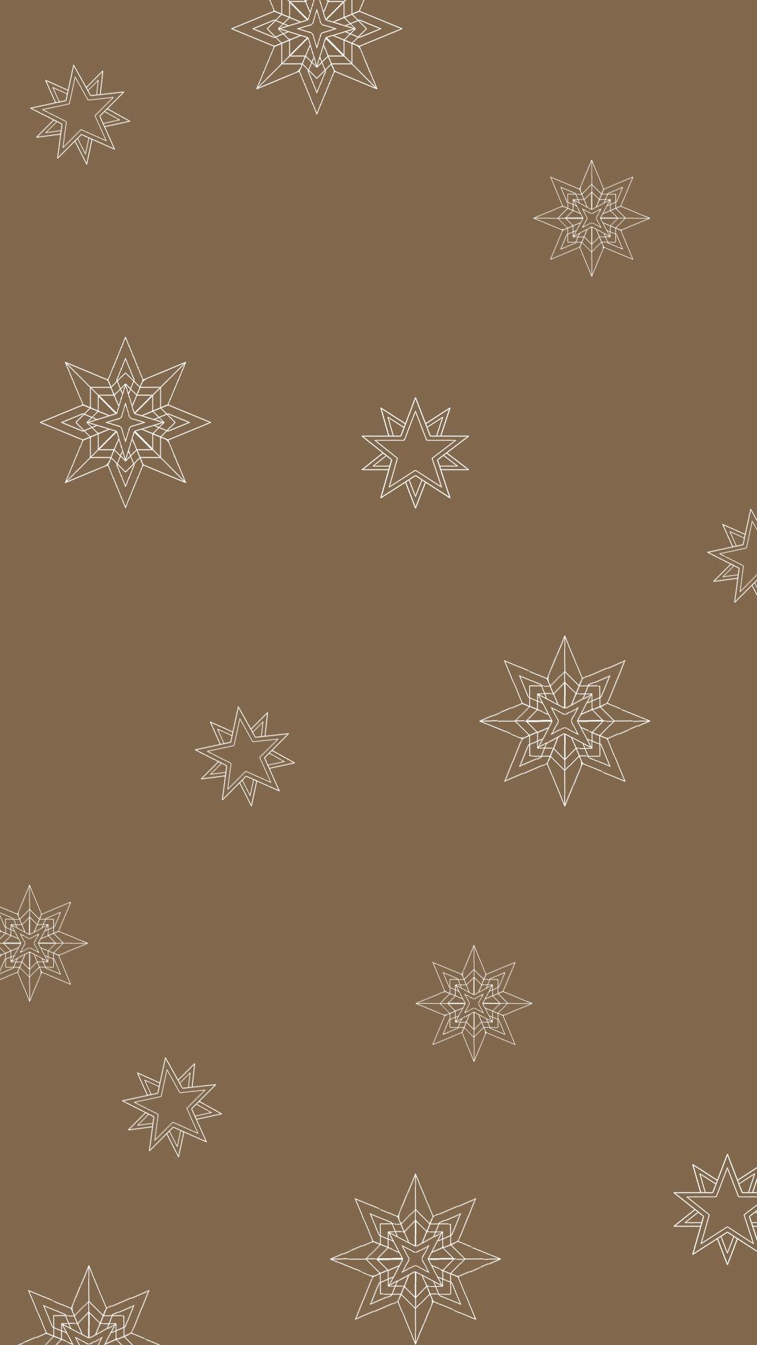Schneeflocken, Muster, Minimalistisch, Brauner Hintergrund, Sperrbildschirm fürs iPhone