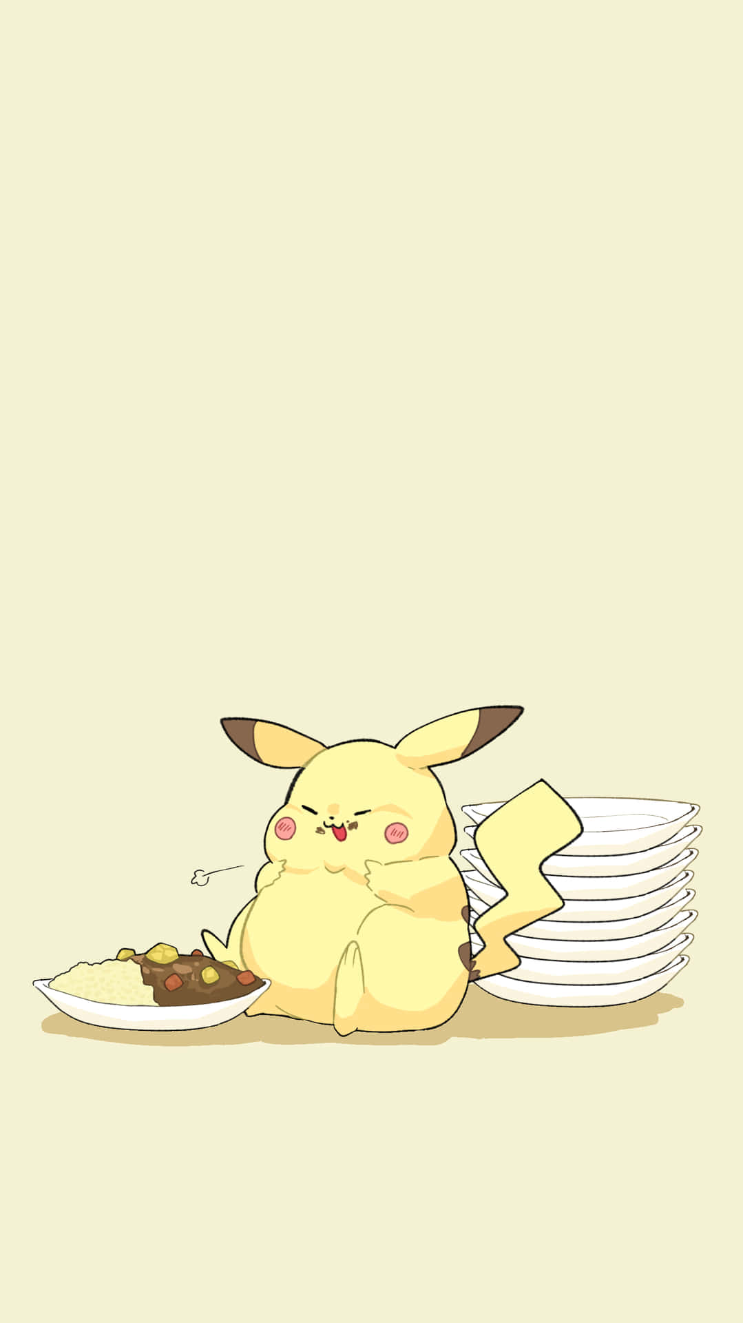 Pikachu, Essen, Teller, Creme, Niedlich, HD, Hintergrundbild fürs Handy