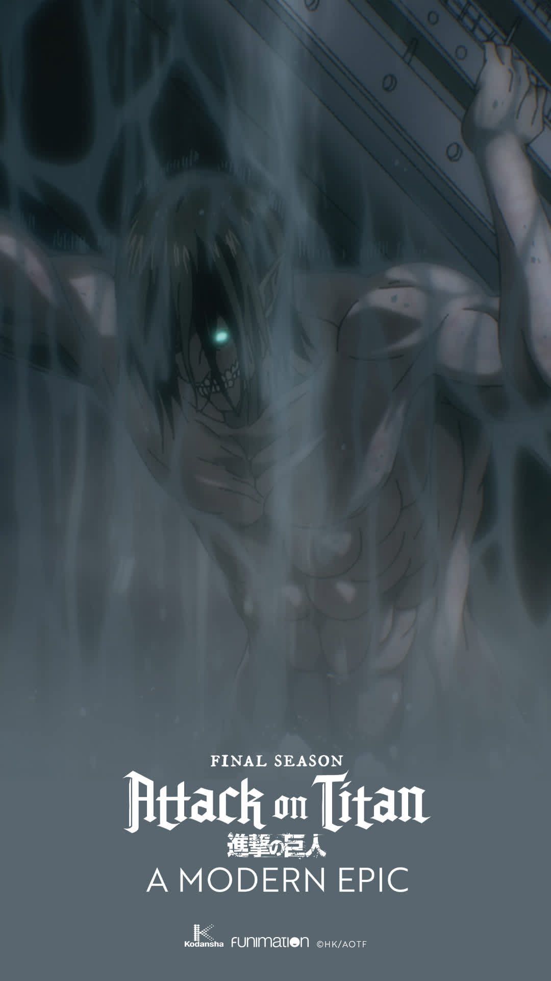 Attack on Titan: The Final Season, Attack on Titan, Poster, Grünstich, Dunkel, Smartphone-Hintergrund