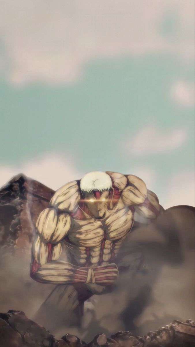 Gepanzerter Titan, Attack on Titan, Berge, Wolken, Pastellfarben, Sperrbildschirm fürs iPhone