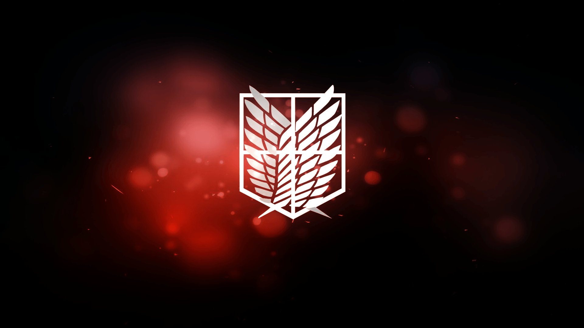 Attack on Titan, Flügel der Freiheit, Emblem, Rot, Schwarzer Hintergrund, Full HD Wallpaper
