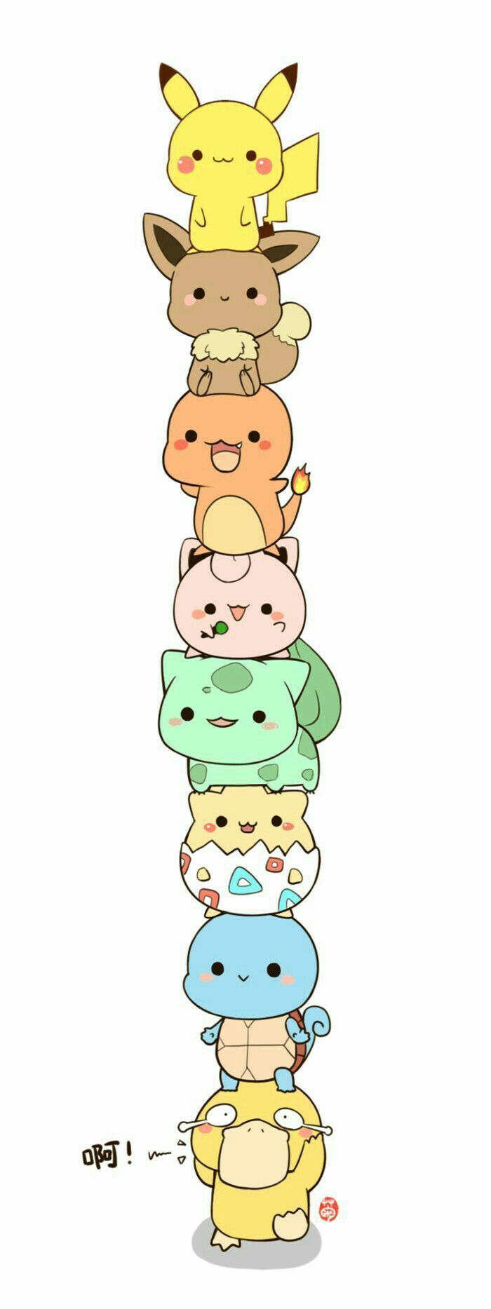 Pikachu, Evoli, Pokémon-Turm, Weißer Hintergrund, Wallpaper