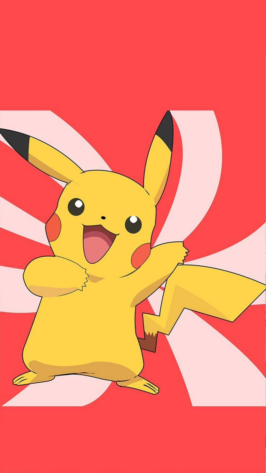 Pikachu, Rote Strahlen, Niedlich, Full HD, Hintergrundbild fürs Handy