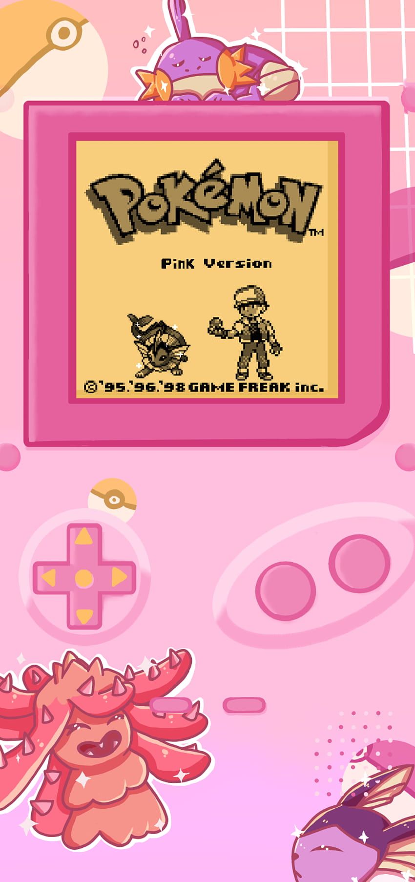 Game Boy, Pokémon, Rosa, Retro, HD, Hintergrundbild fürs Handy