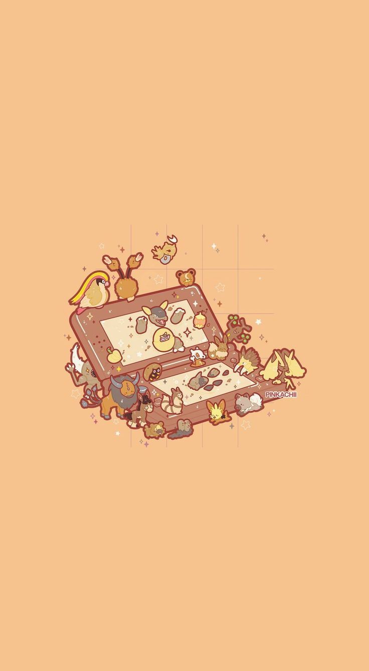 Pokémon, Spielkonsole, Pfirsich, Minimalistisch, HD, Sperrbildschirm fürs iPhone