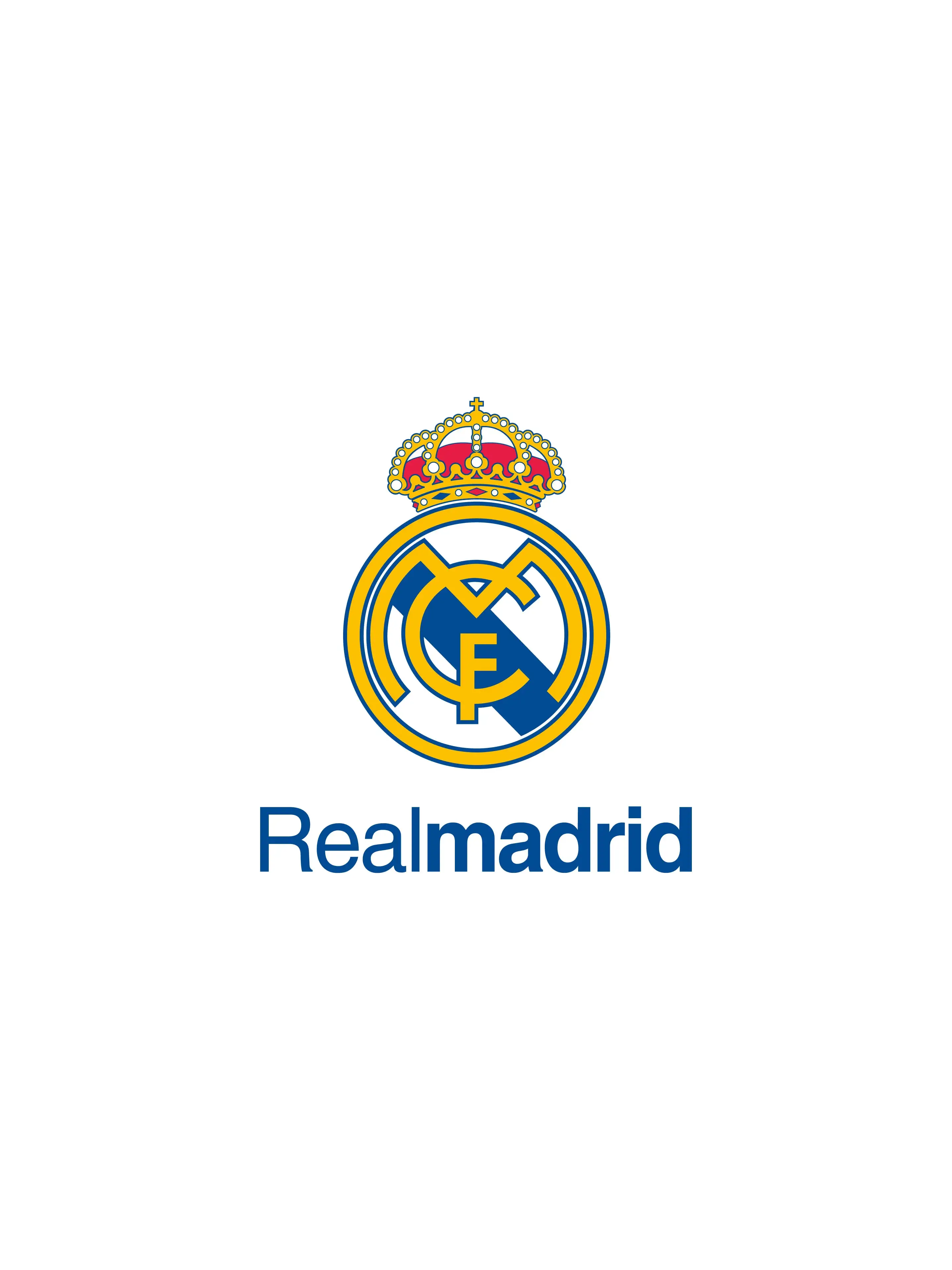 Real Madrid, Logo, Schriftzug, Weißer Hintergrund, Minimalistisch, QHD+ Wallpaper