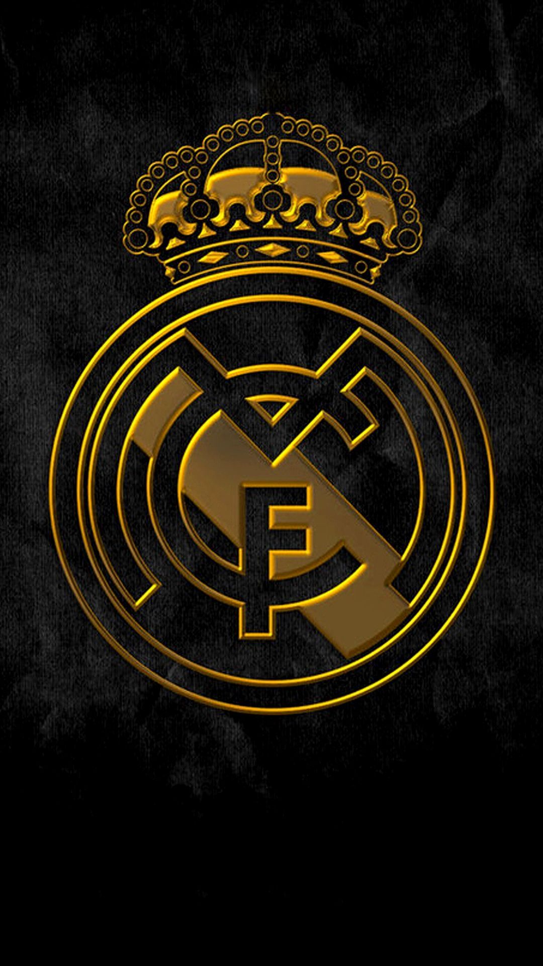 Real Madrid, Goldenes Wappen, Schwarz-Gold, Full HD, Sperrbildschirm fürs iPhone