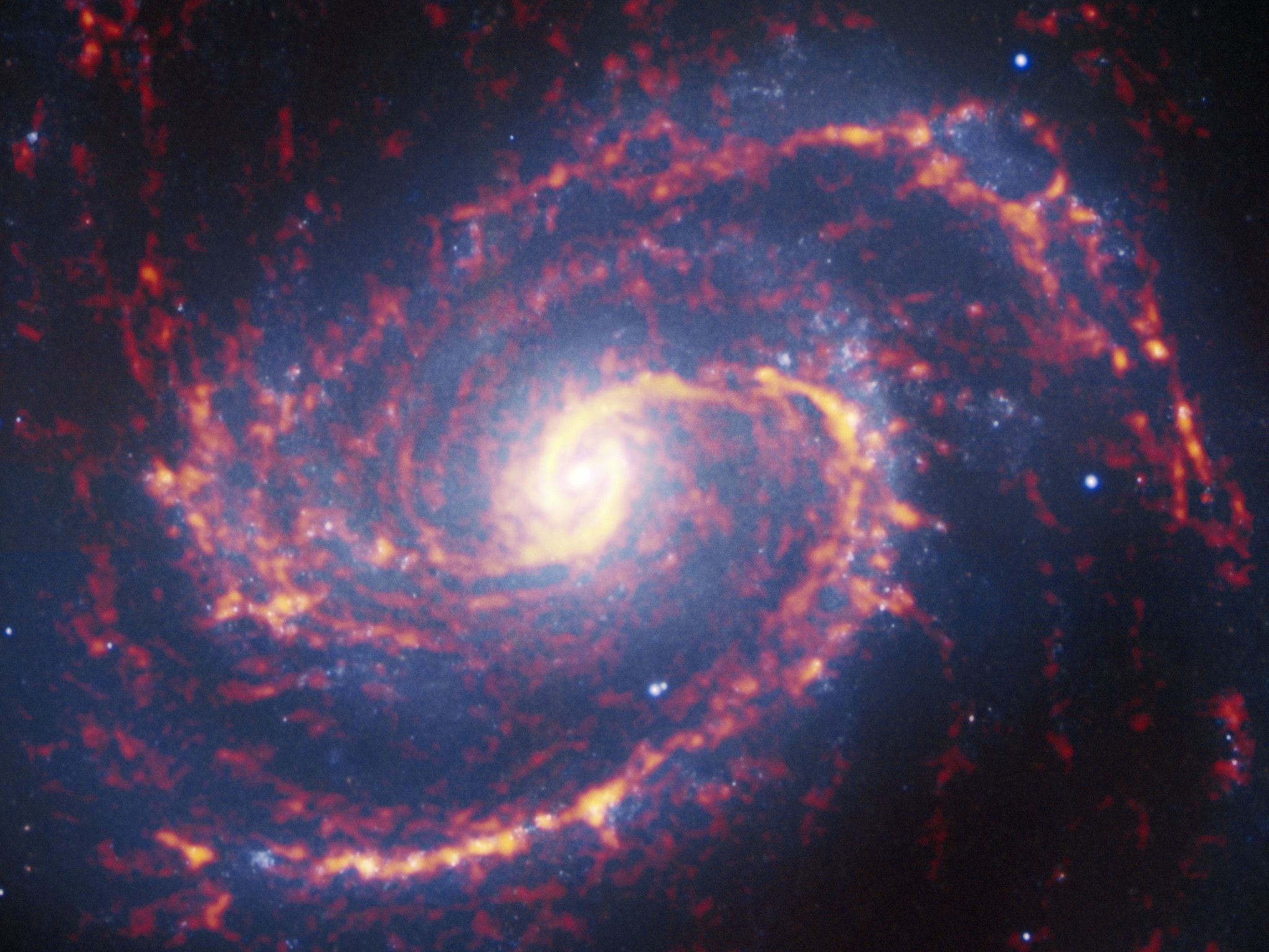 Spiralgalaxie, Galaxie, Weltall, Sterne, Rot und Blau, Full HD, iPad-Hintergrundbild