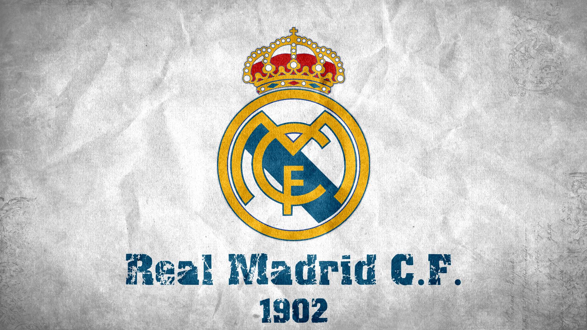 Real Madrid, Wappen, 1902, Schriftzug, Papierstruktur, Full HD 1080p, Desktop-Hintergrundbild