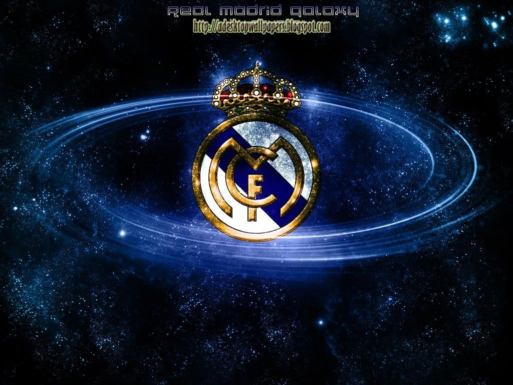 Real Madrid, Wappen, Weltraum, Galaxie, Blau, Hintergrundbild für iPad und Tablet