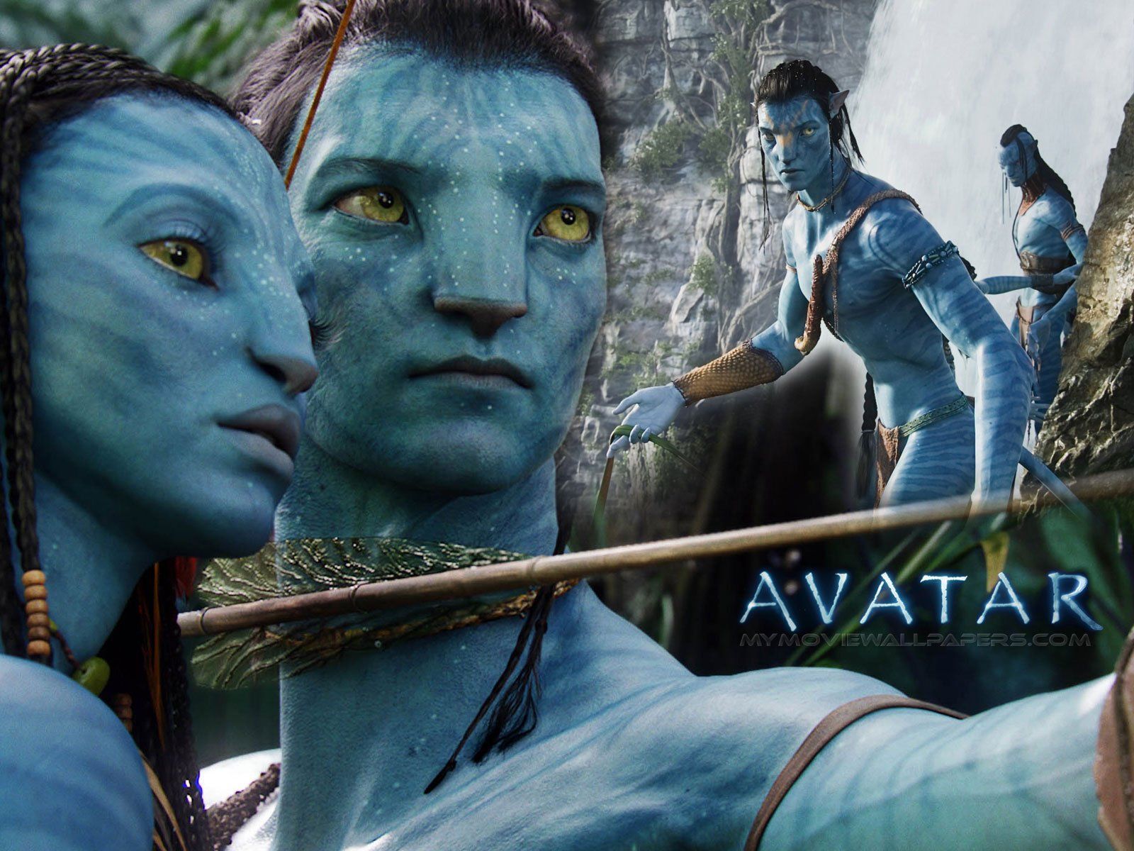 Jake Sully, Neytiri, Pfeil und Bogen, Na'vi, Avatar, HD, Hintergrundbild fürs Tablet