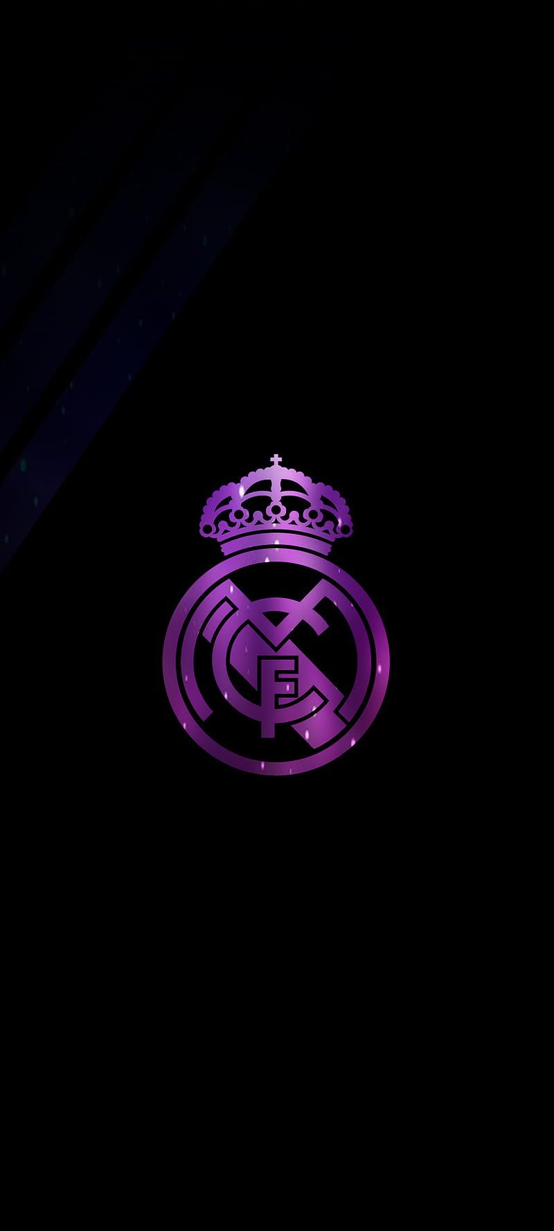 Real Madrid, Lila Wappen, Schwarzer Hintergrund, Minimalistisch, Sperrbildschirm fürs iPhone