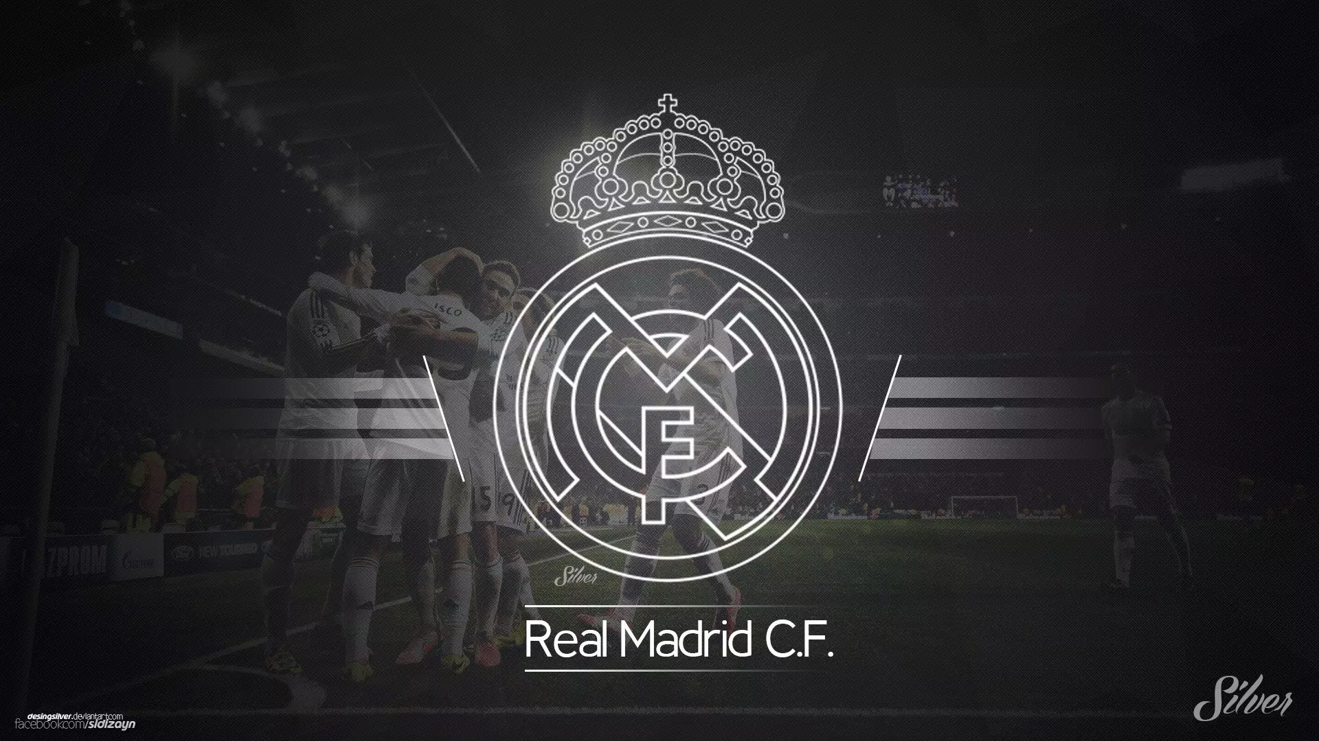 Real Madrid, Weißes Wappen, Schriftzug, Dunkel, 1920x1080, Full-HD-Hintergrundbild für PC